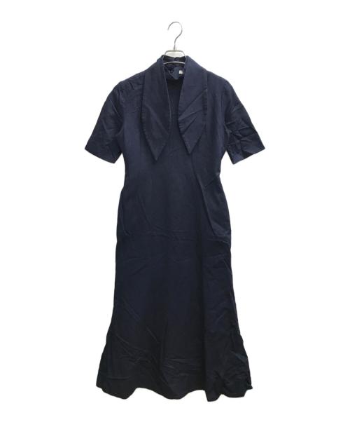 CLANE（クラネ）CLANE (クラネ) SCARF COLLAR ONEPIECE ネイビー サイズ:2の古着・服飾アイテム