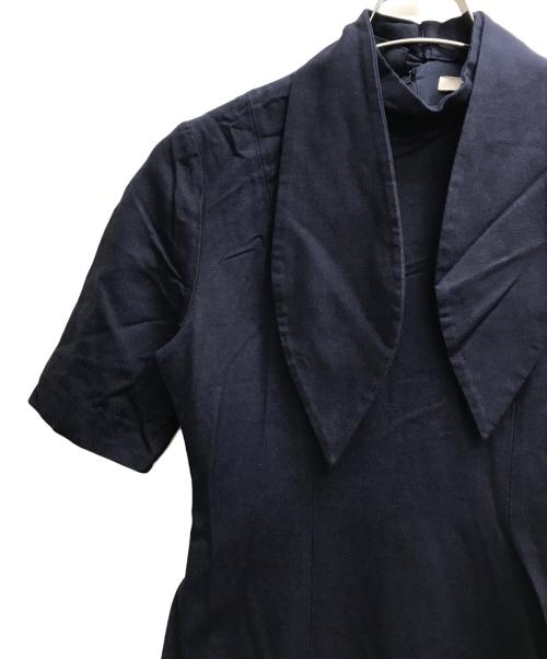 CLANE（クラネ）CLANE (クラネ) SCARF COLLAR ONEPIECE ネイビー サイズ:2の古着・服飾アイテム