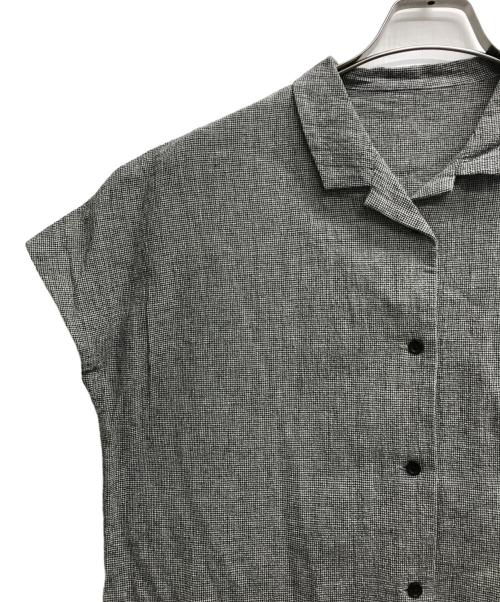 中川政七商店（ナカガワマサシチショウテン）中川政七商店 (ナカガワマサシチショウテン) 綿麻のちりめんチュニック開襟シャツ ブラック サイズ:記載なし（実寸サイズを参照ください）の古着・服飾アイテム