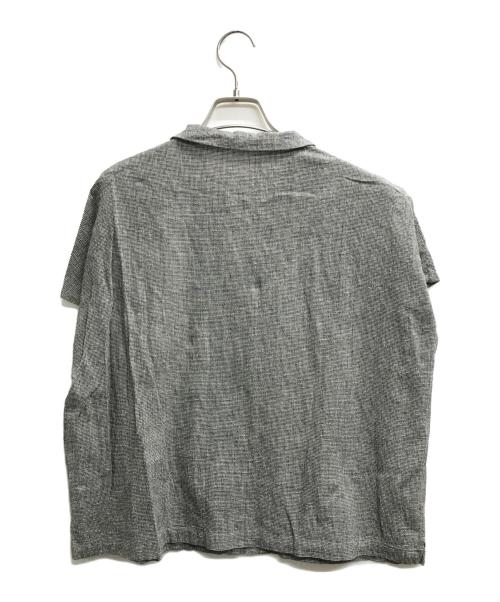 中川政七商店（ナカガワマサシチショウテン）中川政七商店 (ナカガワマサシチショウテン) 綿麻のちりめんチュニック開襟シャツ ブラック サイズ:記載なし（実寸サイズを参照ください）の古着・服飾アイテム