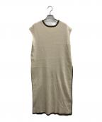 Ameriアメリ）の古着「COLOR COMBINATION LONG KNIT TOP」｜アイボリー