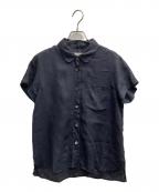 MARGARET HOWELLマーガレットハウエル）の古着「丸襟リネンシャツ」｜ブラック