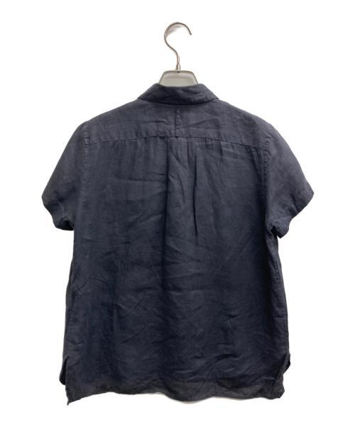 MARGARET HOWELL（マーガレットハウエル）MARGARET HOWELL (マーガレットハウエル) 丸襟リネンシャツ ブラック サイズ:1の古着・服飾アイテム