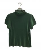 PLEATS PLEASEプリーツプリーズ）の古着「ボトルネックプリーツカットソー」｜グリーン