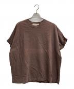 R JUBILEEアールジュビリー）の古着「ダメージ加工ロールアップオーバーTシャツ」｜ブラウン