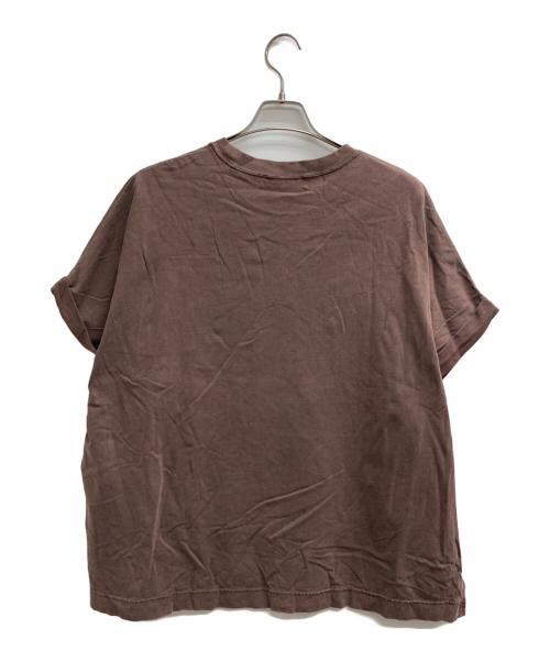 R JUBILEE（アールジュビリー）R JUBILEE (アールジュビリー) ダメージ加工ロールアップオーバーTシャツ ブラウン サイズ:Freeの古着・服飾アイテム