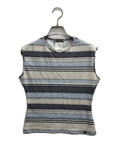 CHANEL（シャネル）CHANEL (シャネル) ノースリーブカットソー ブルー サイズ:42	の古着・服飾アイテム