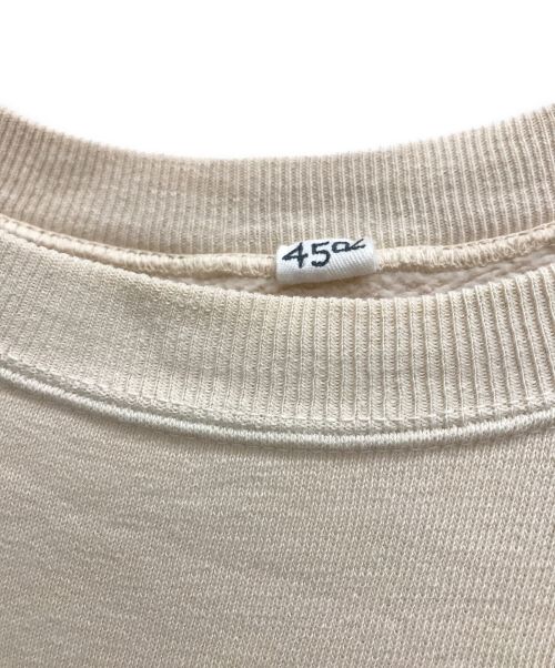 45R（フォーティファイブ・アール）45R (フォーティーファイブアール) ロゴプリント裏毛の908スウェット アイボリー サイズ:記載なしの古着・服飾アイテム