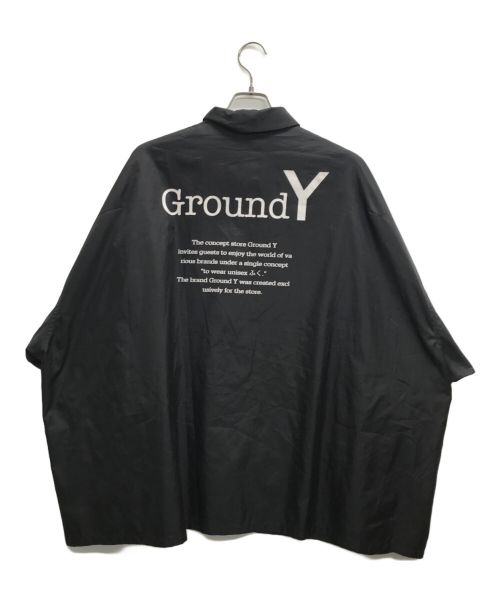 GROUND Y（グラウンドワイ）GROUND Y (グラウンドワイ) バックロゴナイロンシャツ ブラック サイズ:1の古着・服飾アイテム