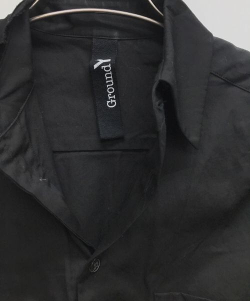 GROUND Y（グラウンドワイ）GROUND Y (グラウンドワイ) 襟切断シャツ ブラック サイズ:1の古着・服飾アイテム