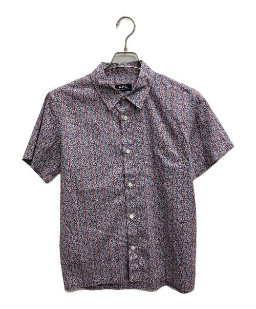 A.P.C.（アーペーセー）A.P.C. (アーペーセー) 総柄半袖シャツ レッド サイズ:XSの古着・服飾アイテム