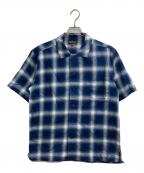 agnes b hommeアニエスベーオム）の古着「オンブレチェックシャツ」｜ブルー