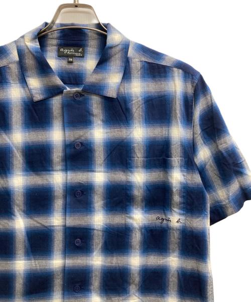 agnes b homme（アニエスベーオム）agnes b homme (アニエスベーオム) オンブレチェックシャツ ブルー サイズ:36の古着・服飾アイテム