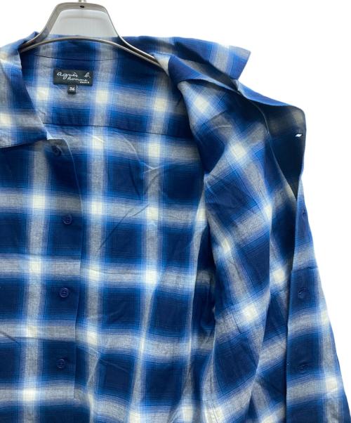 agnes b homme（アニエスベーオム）agnes b homme (アニエスベーオム) オンブレチェックシャツ ブルー サイズ:36の古着・服飾アイテム