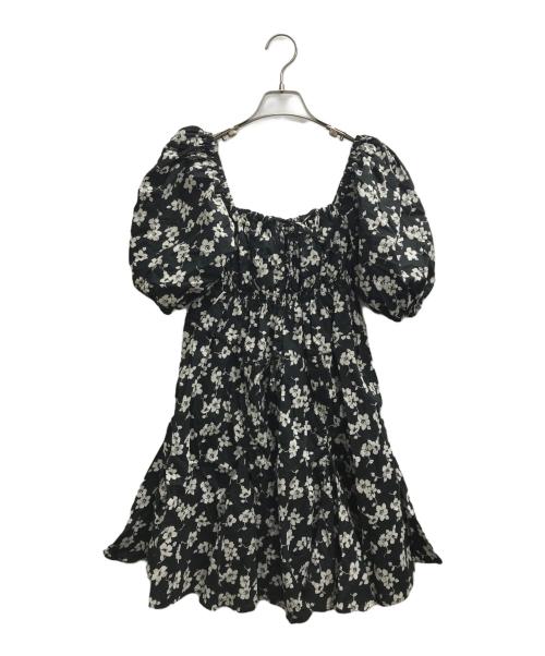 POLO RALPH LAUREN（ポロ・ラルフローレン）POLO RALPH LAUREN (ポロ・ラルフローレン) フローラルコットンブルゾンスリーブドレス ブラック サイズ:4の古着・服飾アイテム