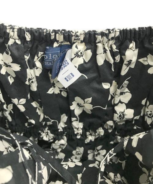 POLO RALPH LAUREN（ポロ・ラルフローレン）POLO RALPH LAUREN (ポロ・ラルフローレン) フローラルコットンブルゾンスリーブドレス ブラック サイズ:4の古着・服飾アイテム
