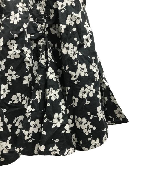 POLO RALPH LAUREN（ポロ・ラルフローレン）POLO RALPH LAUREN (ポロ・ラルフローレン) フローラルコットンブルゾンスリーブドレス ブラック サイズ:4の古着・服飾アイテム