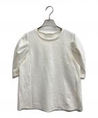 M-PREMIERエムプルミエ）の古着「ポンチタックスリーブカットソー」｜ホワイト