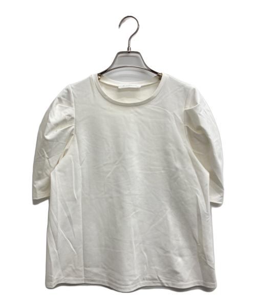 M-PREMIER（エムプルミエ）M-PREMIER (エムプルミエ) ポンチタックスリーブカットソー ホワイト サイズ:36の古着・服飾アイテム