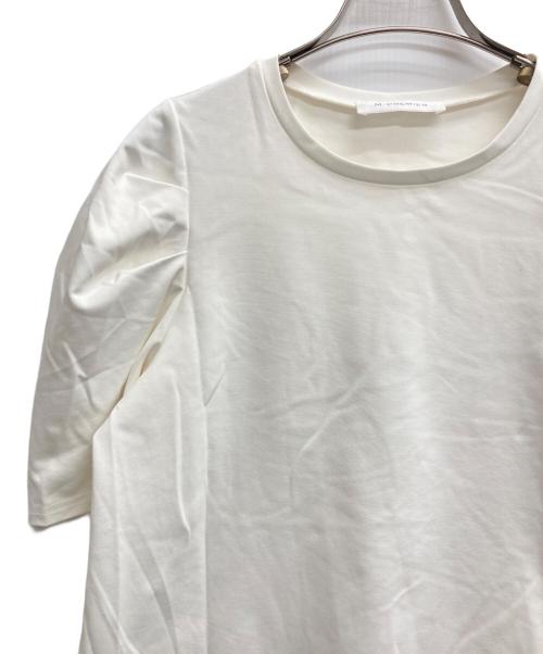 M-PREMIER（エムプルミエ）M-PREMIER (エムプルミエ) ポンチタックスリーブカットソー ホワイト サイズ:36の古着・服飾アイテム