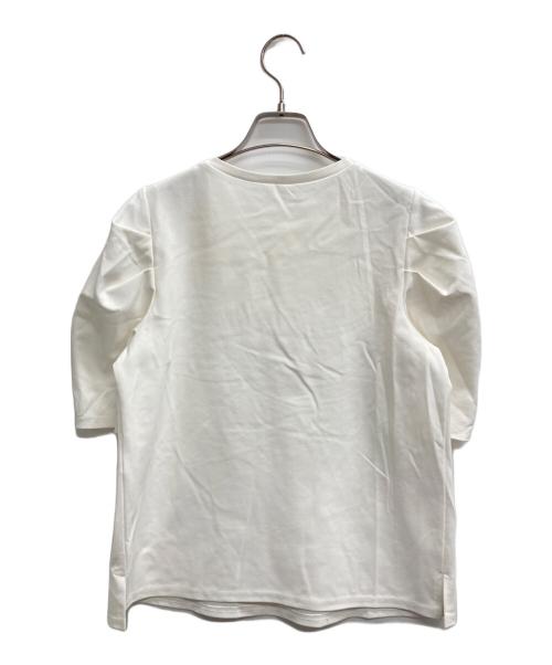 M-PREMIER（エムプルミエ）M-PREMIER (エムプルミエ) ポンチタックスリーブカットソー ホワイト サイズ:36の古着・服飾アイテム