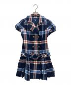 BURBERRY BLUE LABELバーバリーロンドンブルーレーベル）の古着「ベルテッドワンピース」｜ネイビー