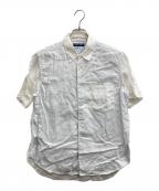 COMME des GARCONS HOMMEコムデギャルソン オム）の古着「リネン半袖シャツ」｜ホワイト