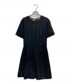 BLUE LABEL CRESTBRIDGEブルーレーベルクレストブリッジ）の古着「半袖ワンピース」｜ブラック