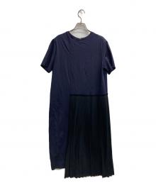 CLANE（クラネ）の古着「Pleats Layer Cut One Piece」｜ネイビー