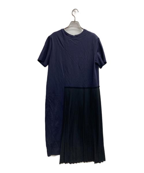 CLANE（クラネ）CLANE (クラネ) Pleats Layer Cut One Piece ネイビー サイズ:36の古着・服飾アイテム