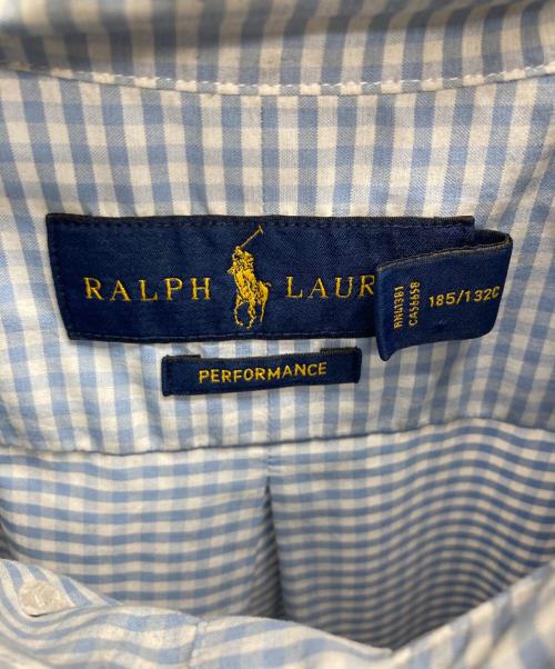 RALPH LAUREN（ラルフローレン）RALPH LAUREN (ラルフローレン) ギンガムチェックシャツ スカイブルー サイズ:2XLの古着・服飾アイテム