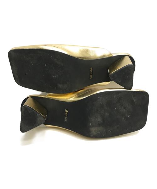 ELENDEEK（エレンディーク）ELENDEEK (エレンディーク) スクエアトゥミュール ゴールド サイズ:38の古着・服飾アイテム