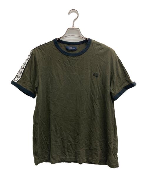 FRED PERRY（フレッドペリー）FRED PERRY (フレッドペリー) サイドラインTシャツ オリーブ サイズ:Lの古着・服飾アイテム