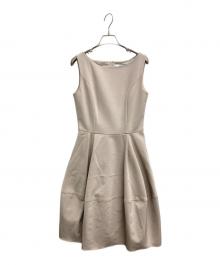 FOXEY NEWYORK（フォクシーニューヨーク）の古着「Dress Barron ノースリーブワンピース」｜ベージュ