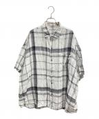 Porter Classicポータークラシック）の古着「BEAT WRITER SHIRT(ビートライターシャツ)」｜ホワイト×グレー