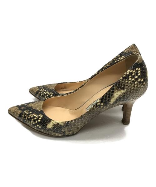 PELLICO（ペリーコ）PELLICO (ペリーコ) パイソン柄パンプス ブラウン サイズ:36 1/2の古着・服飾アイテム
