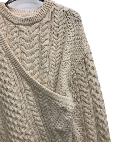 CLANE（クラネ）CLANE (クラネ) ASYMMETRY CABLE KNIT/アシンメトリー ケーブル ニット アイボリー サイズ:2の古着・服飾アイテム