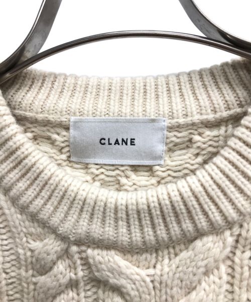 CLANE（クラネ）CLANE (クラネ) ASYMMETRY CABLE KNIT/アシンメトリー ケーブル ニット アイボリー サイズ:2の古着・服飾アイテム