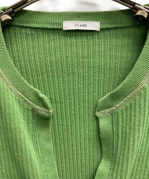 CLANE（クラネ）CLANE (クラネ) COLOR STITCH HEAVY RIB TOPS グリーン サイズ:1の古着・服飾アイテム