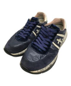 【新品未使用】PREMIATA ファー付きネイビースニーカー 中古・古着通販】PREMIATA (プレミアータ) ファースニーカー ネイビー