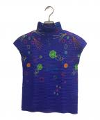 me ISSEY MIYAKEミーイッセイ ミヤケ）の古着「ノースリーブカットソー」｜パープル