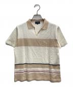 BURBERRY GOLFバーバリーゴルフ）の古着「半袖ニットポロシャツ」｜ホワイト