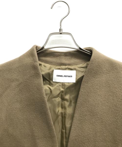 EMMEL REFINES（エメル リファインズ）EMMEL REFINES (エメル リファインズ) ノーラペルコート ブラウン サイズ:Sの古着・服飾アイテム