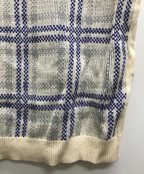 SUPREME（シュプリーム）Supreme (シュプリーム) Plaid Knit Polo ブルー×ホワイト サイズ:XLの古着・服飾アイテム