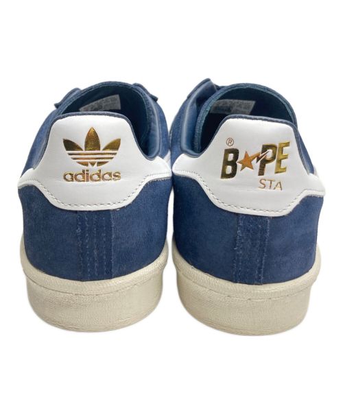 adidas（アディダス）adidas (アディダス) A BATHING APE (アベイシングエイプ) Campus 80's / キャンパス カレッジネイビー サイズ:27cmの古着・服飾アイテム