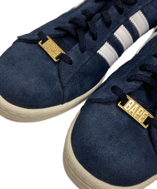 adidas（アディダス）adidas (アディダス) A BATHING APE (アベイシングエイプ) Campus 80's / キャンパス カレッジネイビー サイズ:27cmの古着・服飾アイテム