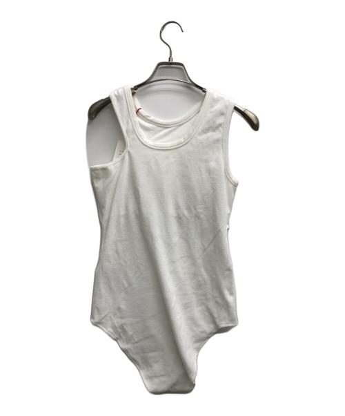 MAISON SPECIAL（メゾンスペシャル）MAISON SPECIAL (メゾンスペシャル) アシメパイルボディスーツ ホワイト サイズ:FREEの古着・服飾アイテム