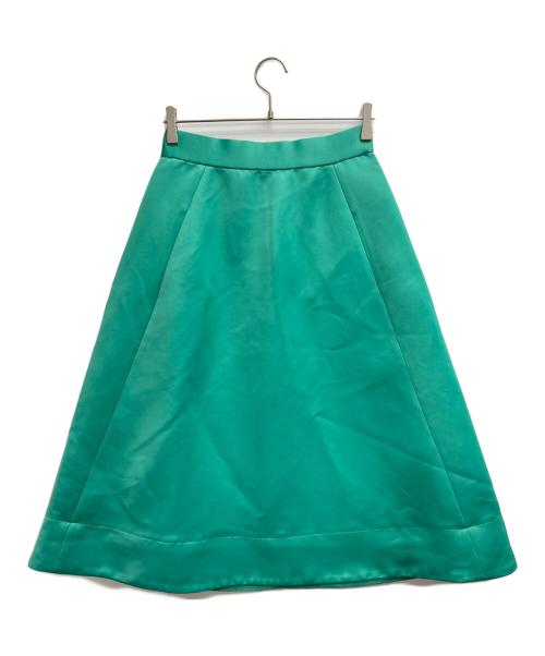 KUMIKYOKU（クミキョク）KUMIKYOKU (クミキョク) GEMINIサテン スカート / ジェミニ グリーン サイズ:3の古着・服飾アイテム