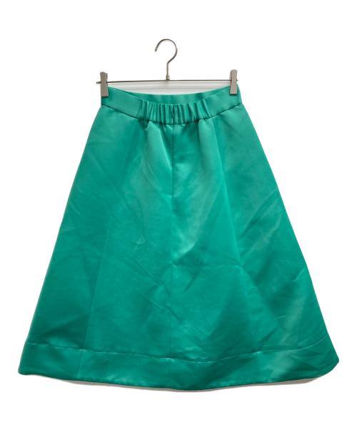 KUMIKYOKU（クミキョク）KUMIKYOKU (クミキョク) GEMINIサテン スカート / ジェミニ グリーン サイズ:3の古着・服飾アイテム