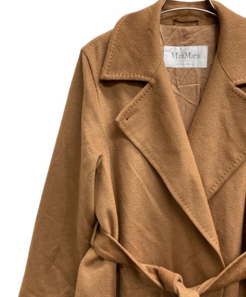 MaxMara（マックスマーラ）MaxMara (マックスマーラ) ベルテッドカシミヤガウンコート ベージュ サイズ:38の古着・服飾アイテム